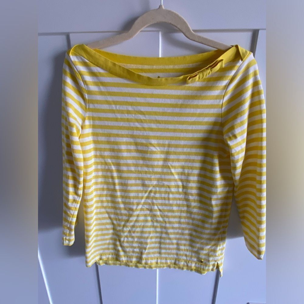 Kate Spade Devon Yellow Boatneck Stripe Top - Picture 3 of 7
